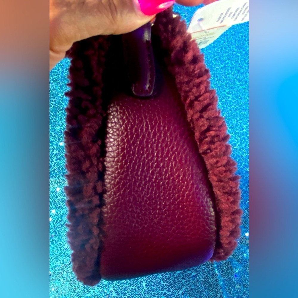 MICHAEL KORS Burgundy Carmela Leather Purse w/Chain & Leather Crossbody, NWT - Picture 6 of 12